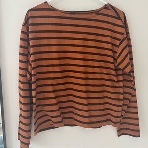 Everlane Mariner Top Orange/Black. NWOT. Small